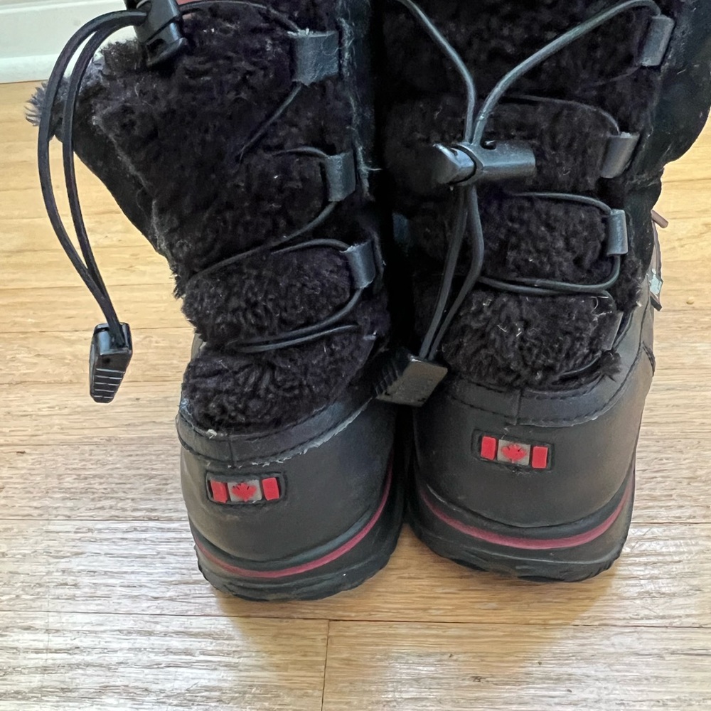 Pajar Canada Iceland Womens US 9 Black Leather Faux Fur Waterproof Boots - Picture 3 of 10